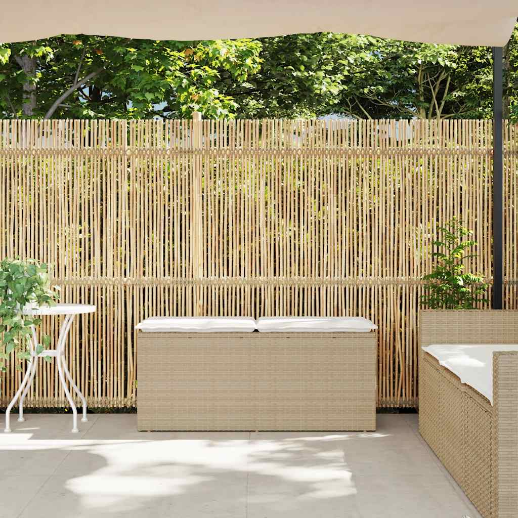 Thumbnail - vidaXL Gartenbank mit Kissen Beige 110x40x44 cm Poly Rattan