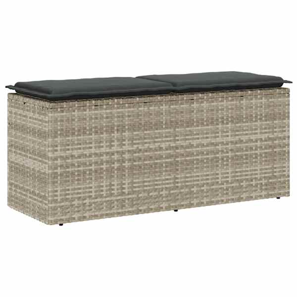 vidaXL Aiapink padjaga helehall 110x40x44 cm pol&uuml;rotangist
