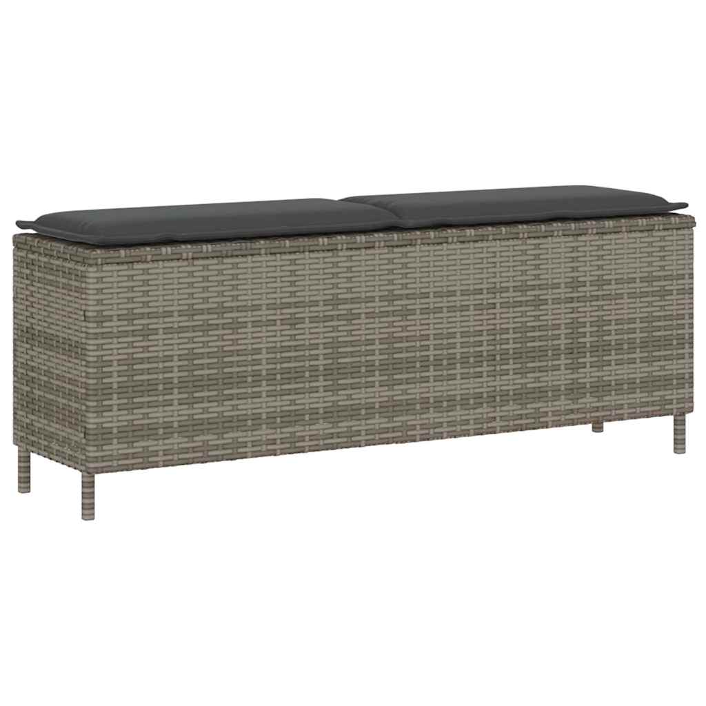 vidaXL Zahradní lavice s poduškou šedá 110x30x40,5 cm polyratan