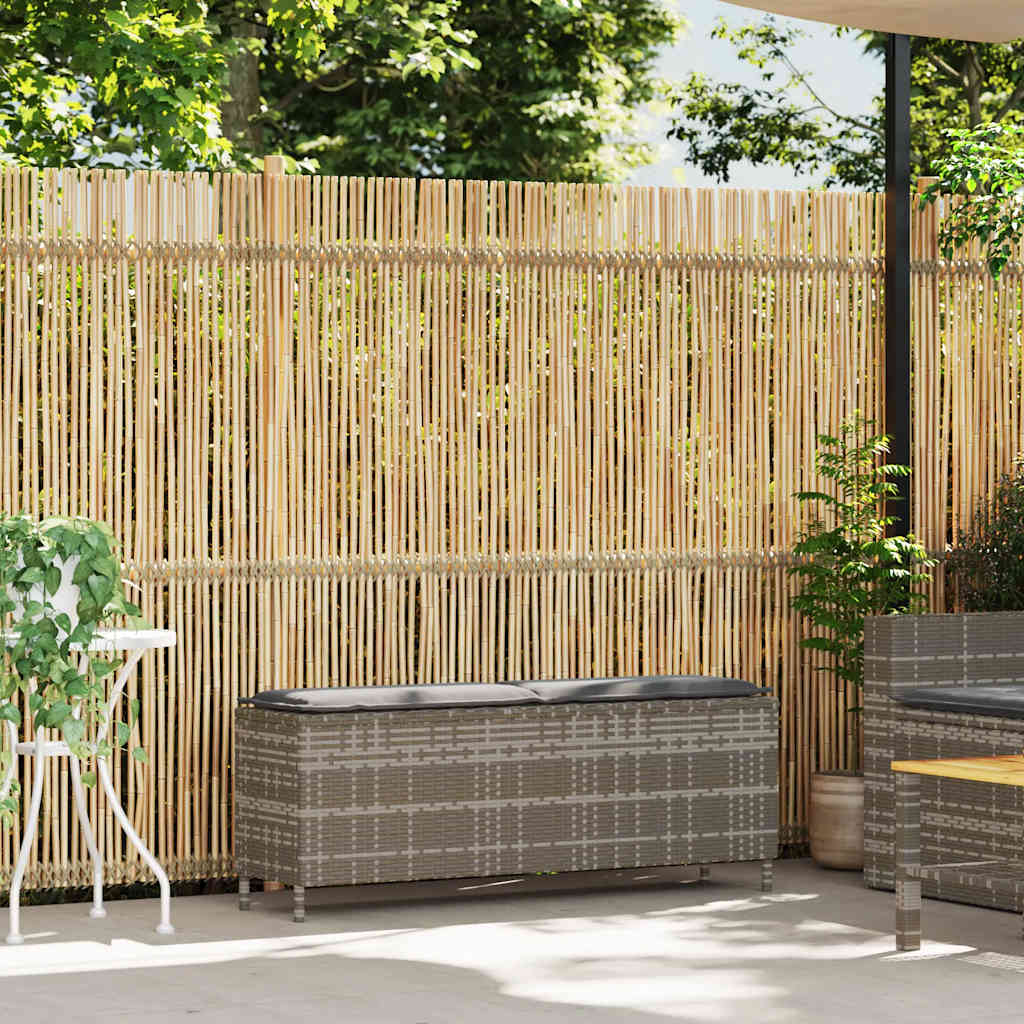 Thumbnail - vidaXL Gartenbank mit Kissen Grau 110x30x40,5 cm Poly Rattan