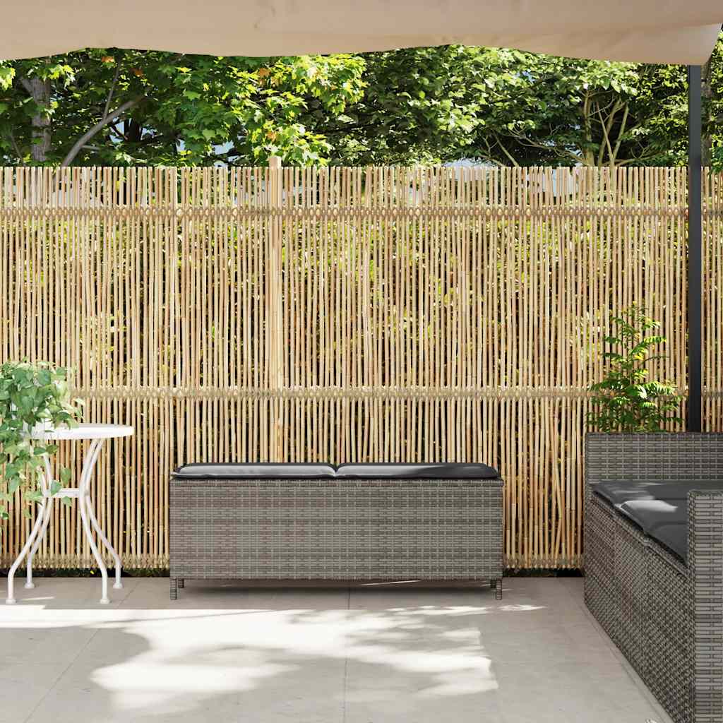 Thumbnail - vidaXL Gartenbank mit Kissen Grau 110x30x40,5 cm Poly Rattan