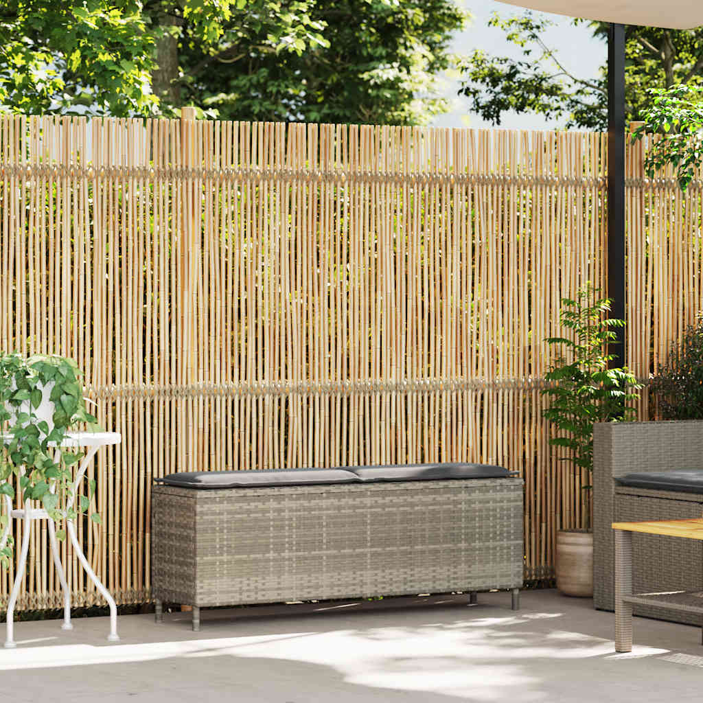 Thumbnail - vidaXL Gartenbank mit Kissen Hellgrau 110x30x40,5 cm Poly Rattan