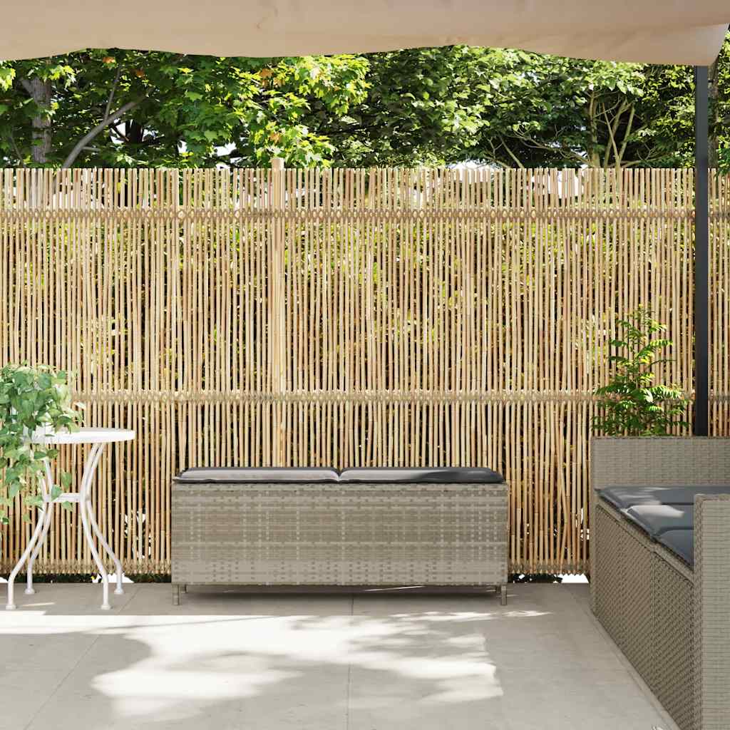 Thumbnail - vidaXL Gartenbank mit Kissen Hellgrau 110x30x40,5 cm Poly Rattan