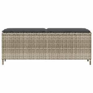 Zahradní lavice polštářem světle šedá 110x30x40,5 cm Poly ratan - obrázek 4