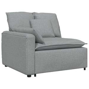 vidaXL mooduldiivani k&auml;etoe otsamoodul patjadega, helehall, 100 cm