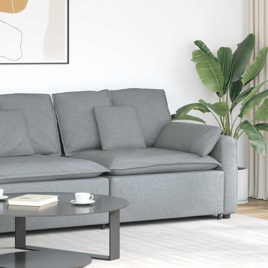 vidaXL Modulares Sofa Endmodul mit Armlehne Kissen Hellgrau 100 cm