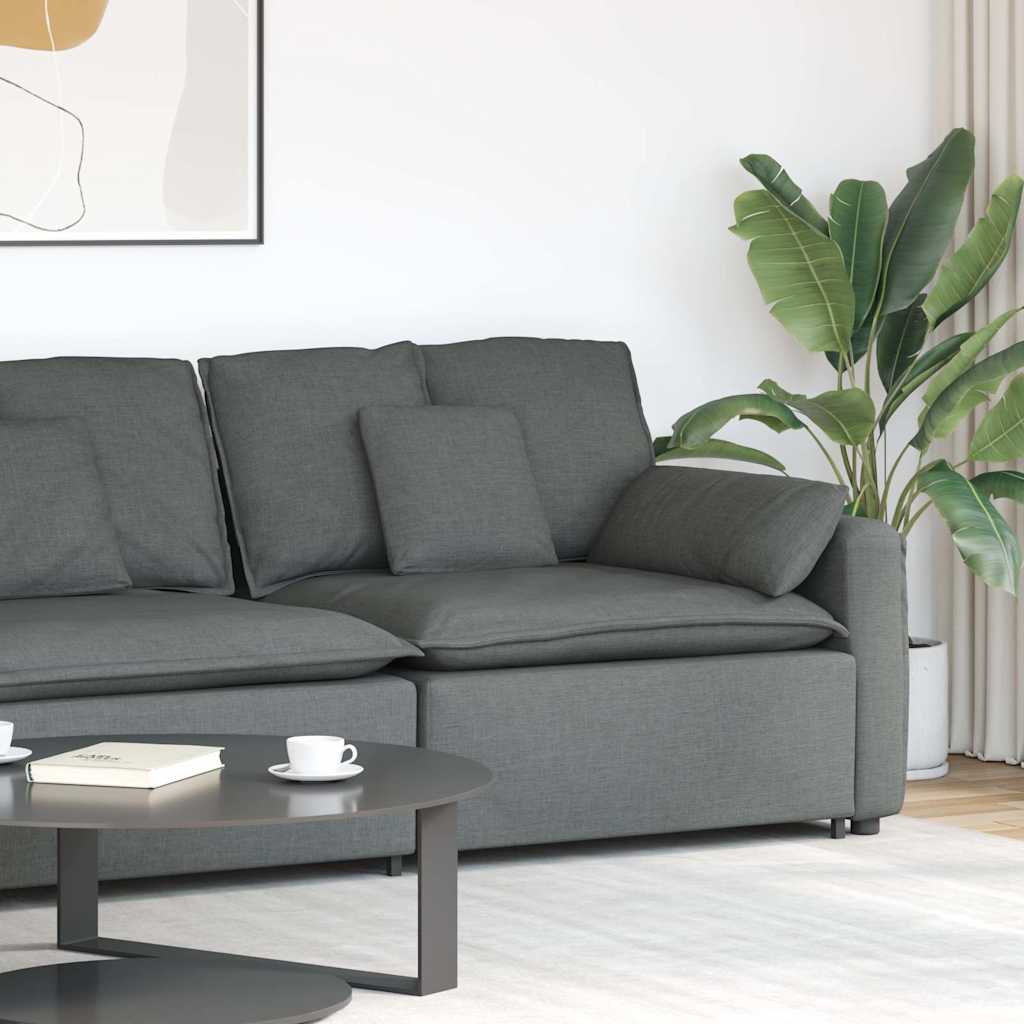 vidaXL Modulares Sofa Endmodul mit Armlehne Kissen Dunkelgrau 100 cm