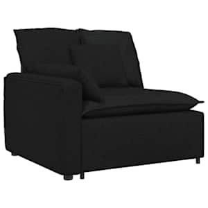 vidaXL mooduldiivani k&auml;etoe otsamoodul patjadega, must, 100 cm