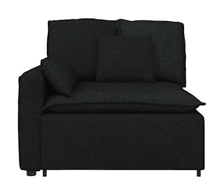 vidaXL Modulinė sofa su porankiu ir pagalvėlėmis, juoda, 100 cm