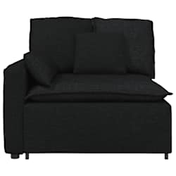 vidaXL Modularni kavč z naslonjalom za roke in blazinami črne barve 100 cm