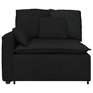 vidaXL Modulinė sofa su porankiu ir pagalvėlėmis, juoda, 100 cm