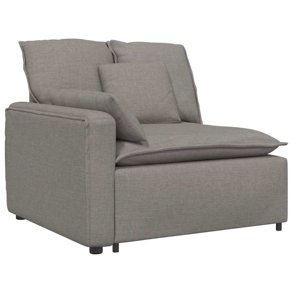 Thumbnail - vidaXL Modulares Sofa Endmodul mit Armlehne Kissen Taupe 100 cm