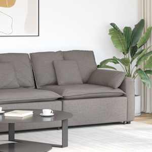 Modularni kavč z naslonjalom za roke in blazinami taupe 100 cm