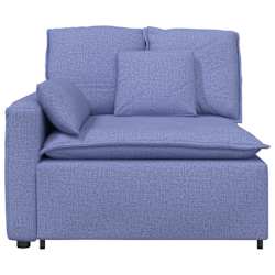 vidaXL Module d'extr&eacute;mit&eacute; d'accoudoir de canap&eacute; modulaire avec coussins bleu jean 100 cm