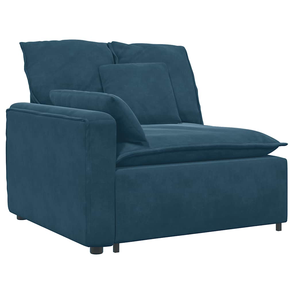 VidaXL Modulaire Bank Armleuning Eindmodule Met Kussens 100 Cm Blauw
