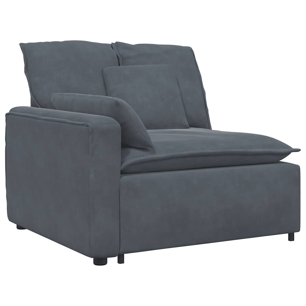 Thumbnail - vidaXL Modulares Sofa Endmodul mit Armlehne Kissen Dunkelgrau 100 cm