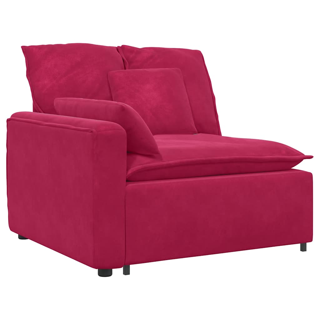 Thumbnail - vidaXL Modulares Sofa Endmodul mit Armlehne Kissen Weinrot 100 cm