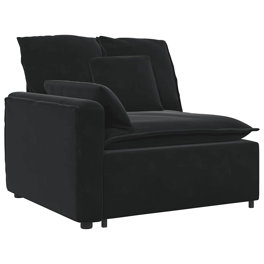 Thumbnail - vidaXL Modulares Sofa Endmodul mit Armlehne Kissen Schwarz 100 cm