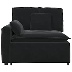 vidaXL Module d'extr&eacute;mit&eacute; d'accoudoir de canap&eacute; modulaire avec coussins noirs 100 cm