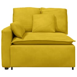 vidaXL Modularni kavč z naslonjalom za roke in blazinami rumen 100 cm