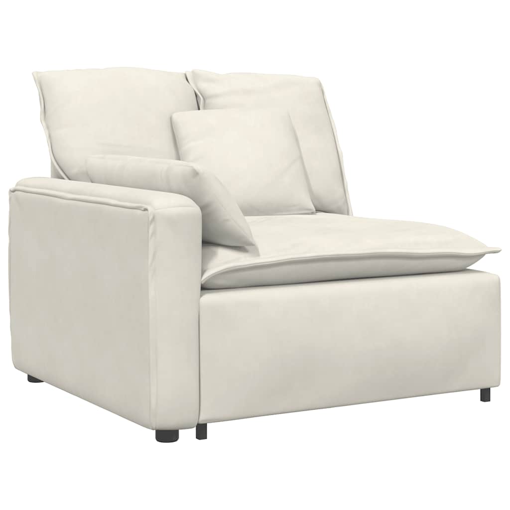 Thumbnail - vidaXL Modulares Sofa Endmodul mit Armlehne Kissen Creme 100 cm