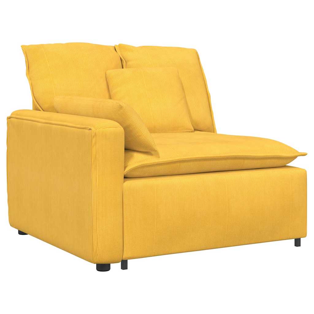 Thumbnail - vidaXL Modulares Sofa Endmodul mit Armlehne Kissen Hellgelb 100 cm