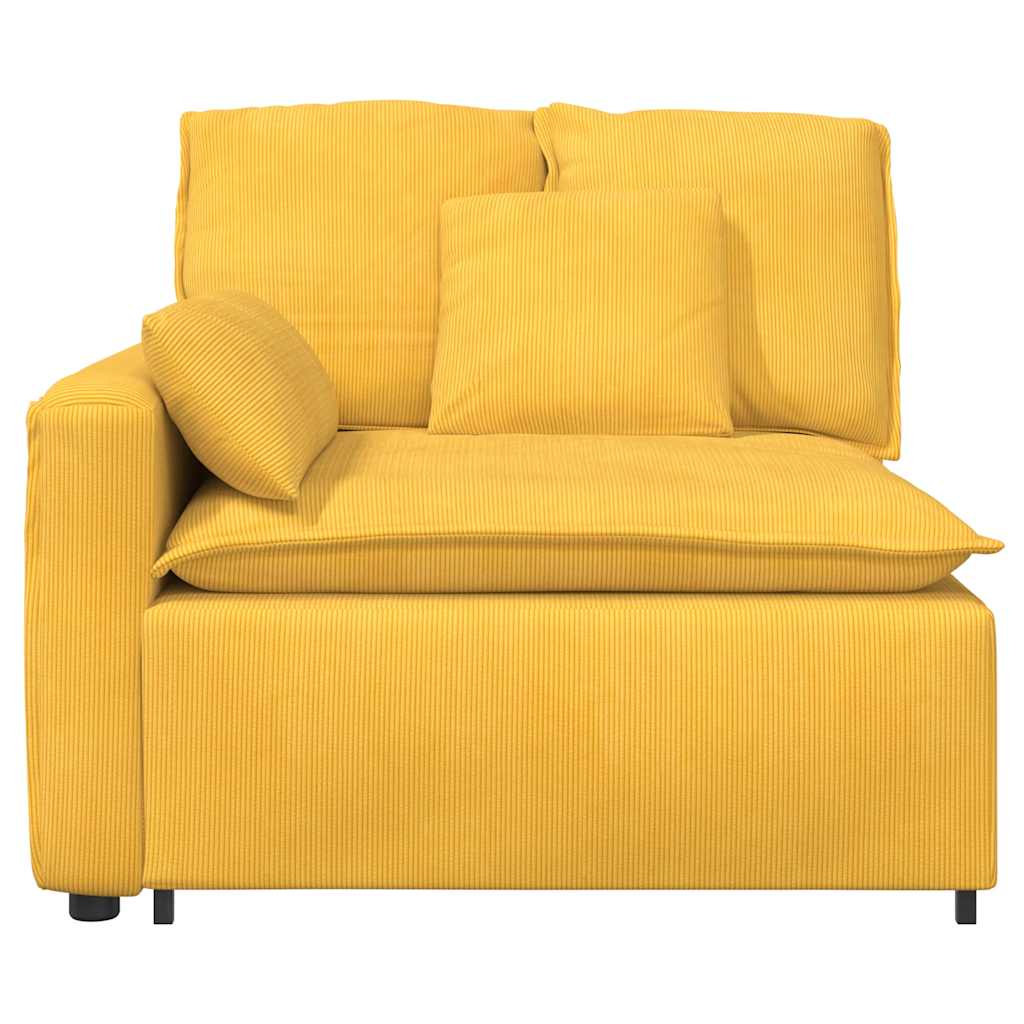 Thumbnail - vidaXL Modulares Sofa Endmodul mit Armlehne Kissen Hellgelb 100 cm