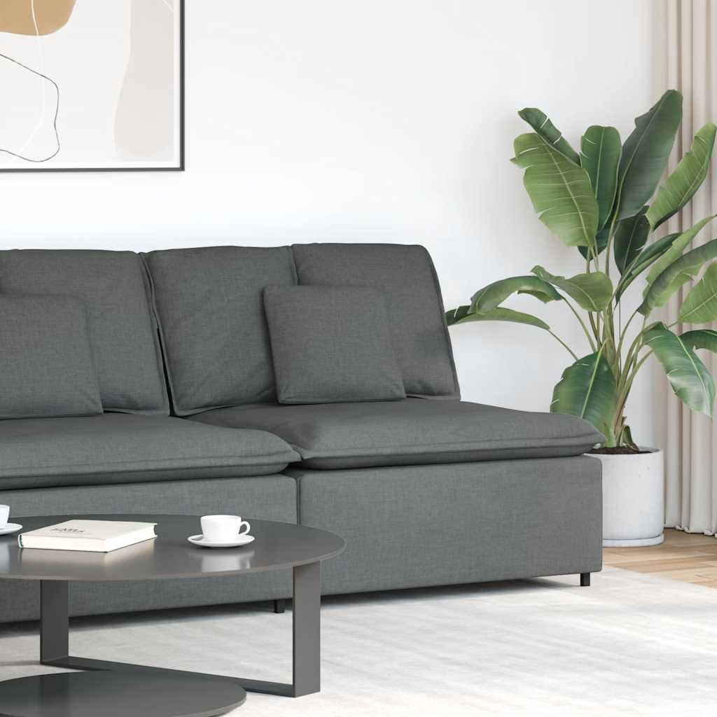 vidaXL Modulares Sofa Mittelmodul mit Kissen Dunkelgrau 100 cm