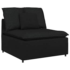 vidaXL mooduldiivani keskmoodul patjadega, must, 100 cm