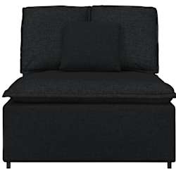 vidaXL Module central de canap&eacute; modulable avec coussins noirs 100 cm
