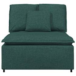 vidaXL Module central de canap&eacute; modulable avec coussins vert fonc&eacute; 100 cm