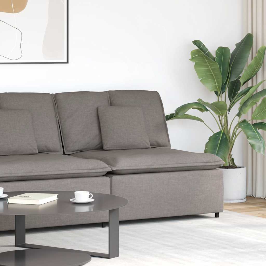 vidaXL Modulares Sofa Mittelmodul mit Kissen Taupe 100 cm