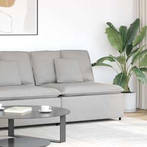 Modularni kavč z blazinami sivo-bel 100 cm