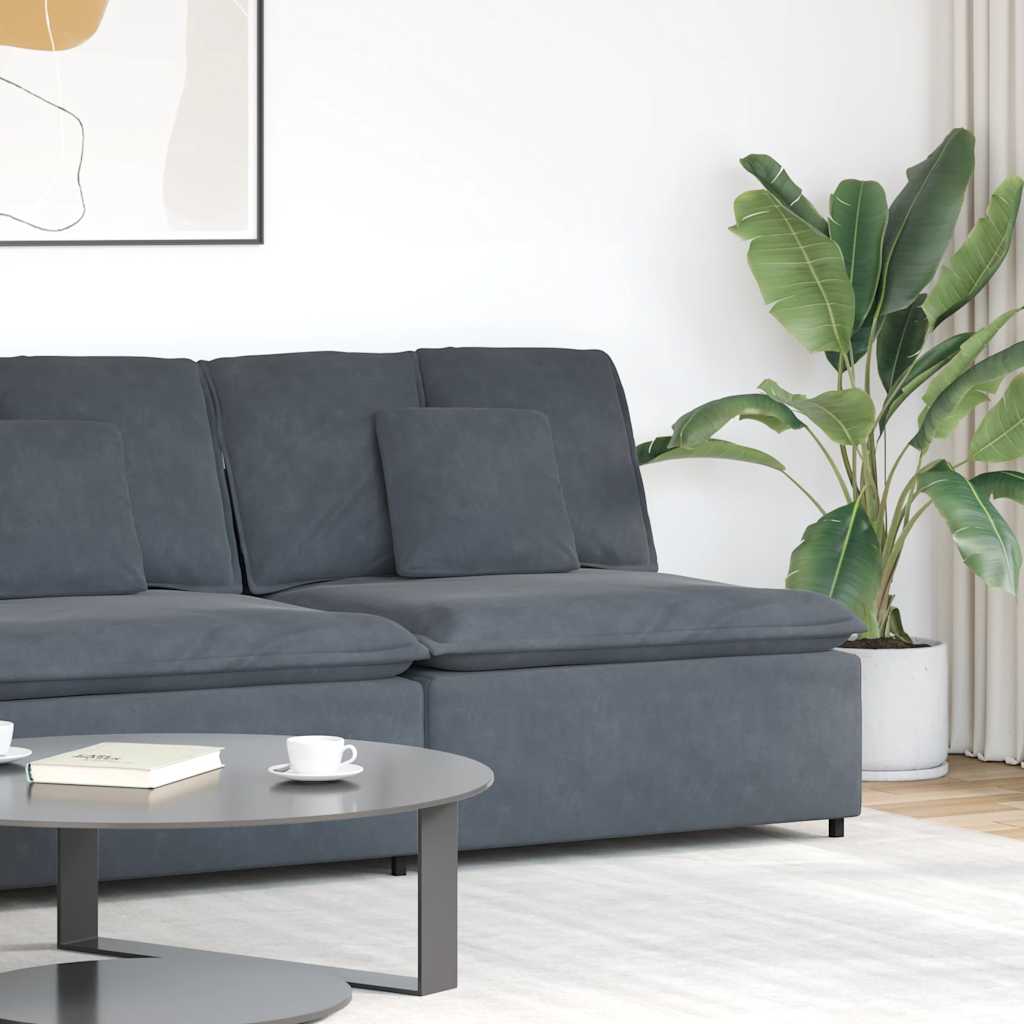 vidaXL Modulares Sofa Mittelmodul mit Kissen Dunkelgrau 100 cm