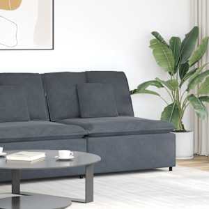 Modularni kavč z blazinami temno siv 100 cm