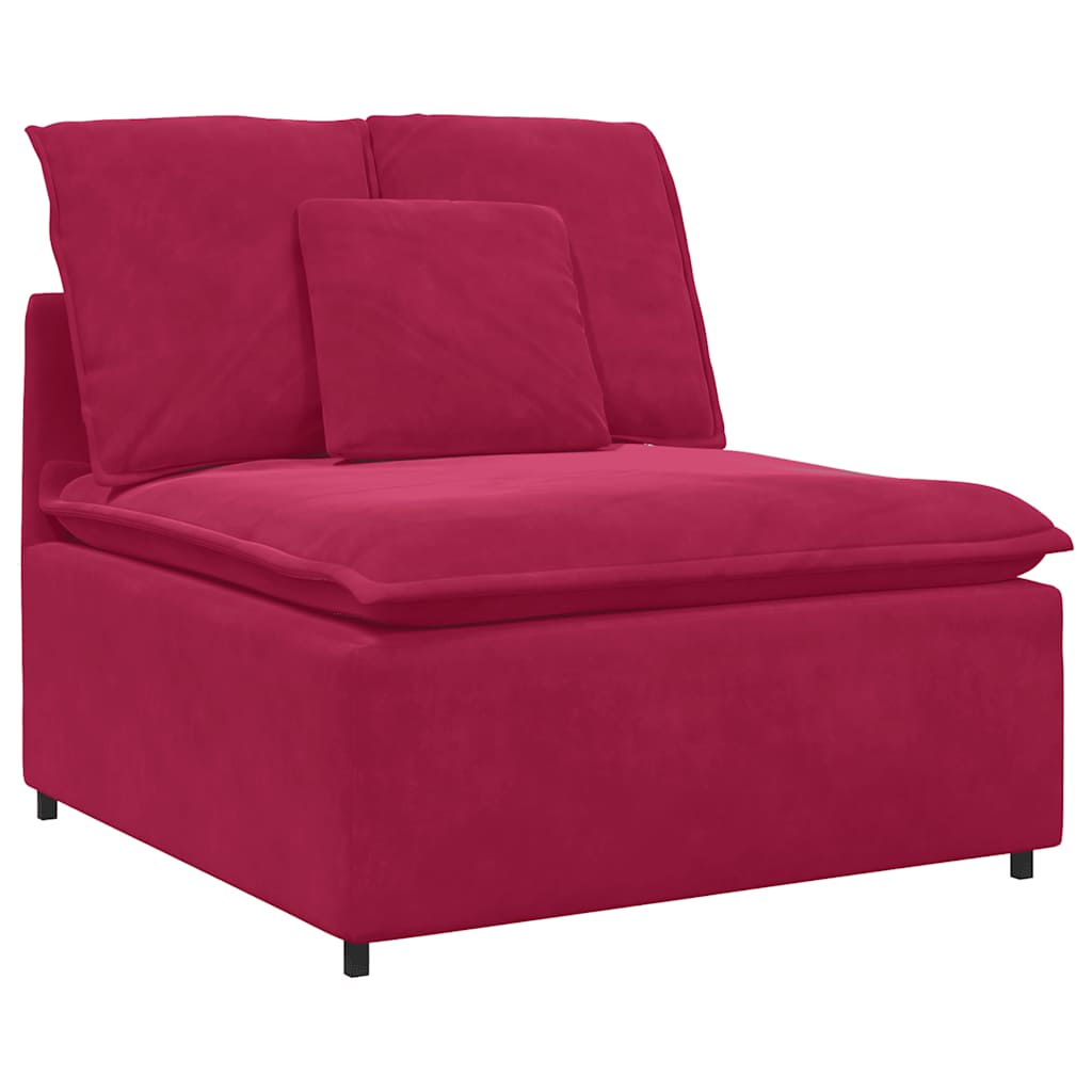Thumbnail - vidaXL Modulares Sofa Mittelmodul mit Kissen Weinrot 100 cm