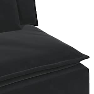 Modulární středový modul pohovky s polštáři černá 100 cm - obrázek 6