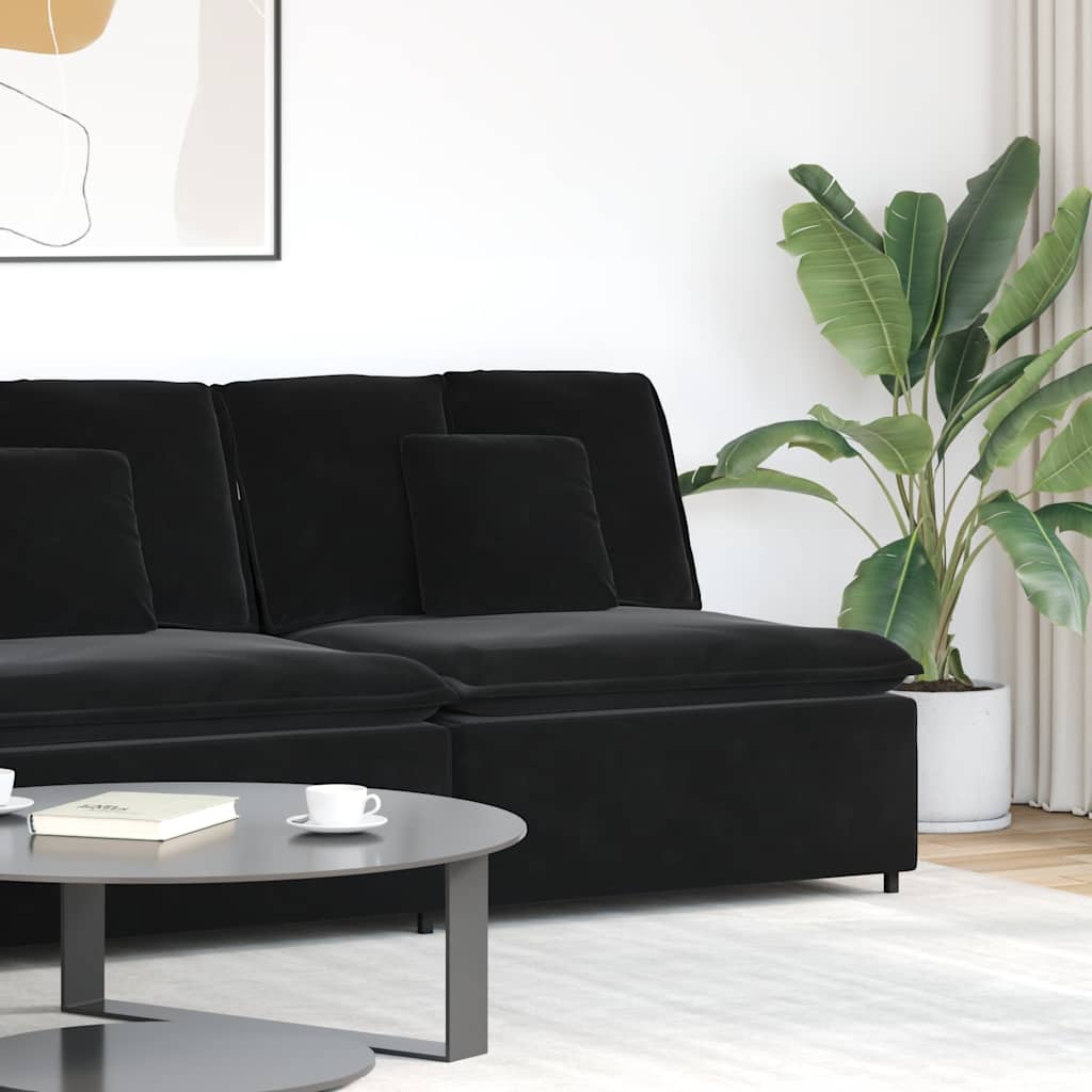 vidaXL modulopbygget sofacentermodul med hynder 100 cm sort