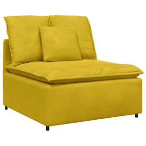 vidaXL mooduldiivani keskmoodul patjadega, kollane, 100 cm