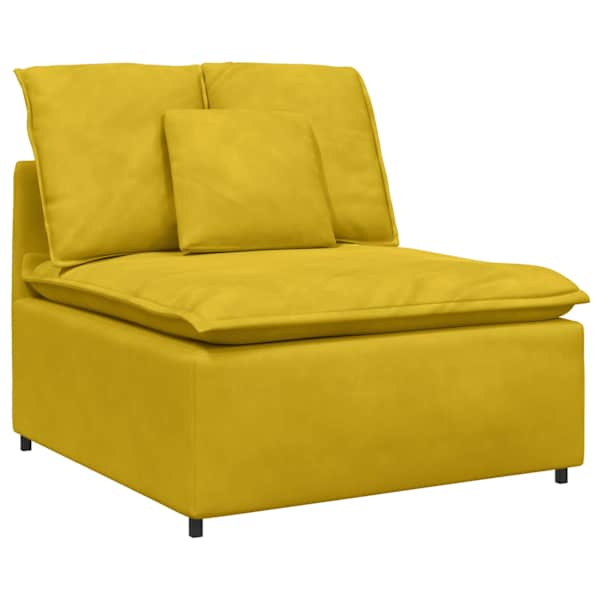 vidaXL mooduldiivani keskmoodul patjadega, kollane, 100 cm
