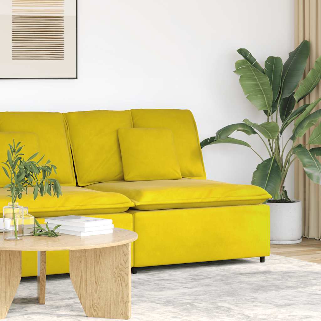 vidaXL Modulares Sofa Mittelmodul mit Kissen Gelb 100 cm
