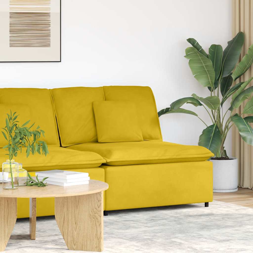 vidaXL Modulares Sofa Mittelmodul mit Kissen Gelb 100 cm