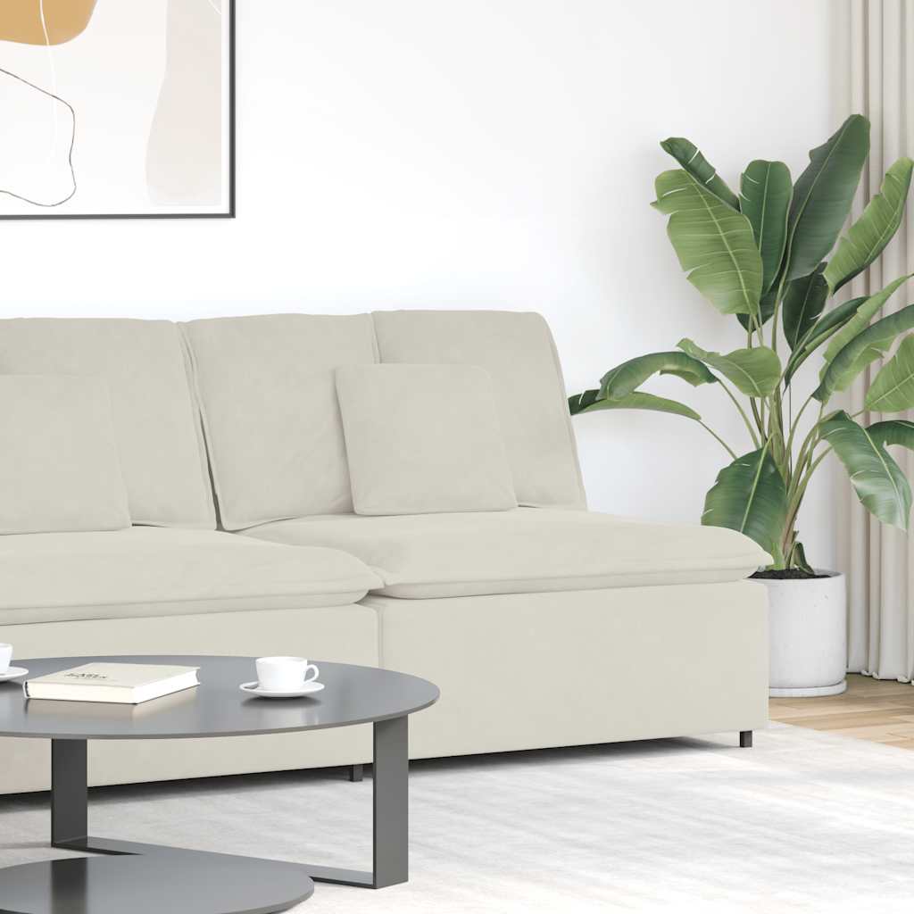 vidaXL Modul central canapea modulară cu perne, crem, 100 cm