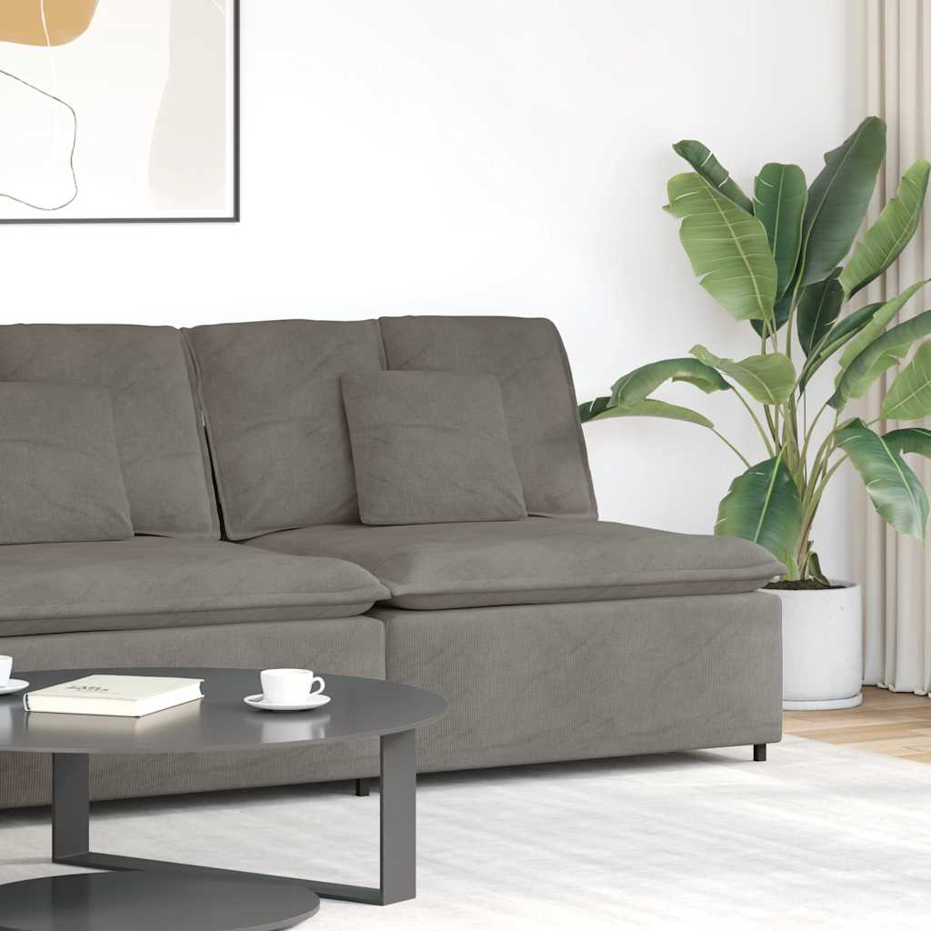 vidaXL Modulares Sofa Mittelmodul mit Kissen Hellgrau 100 cm