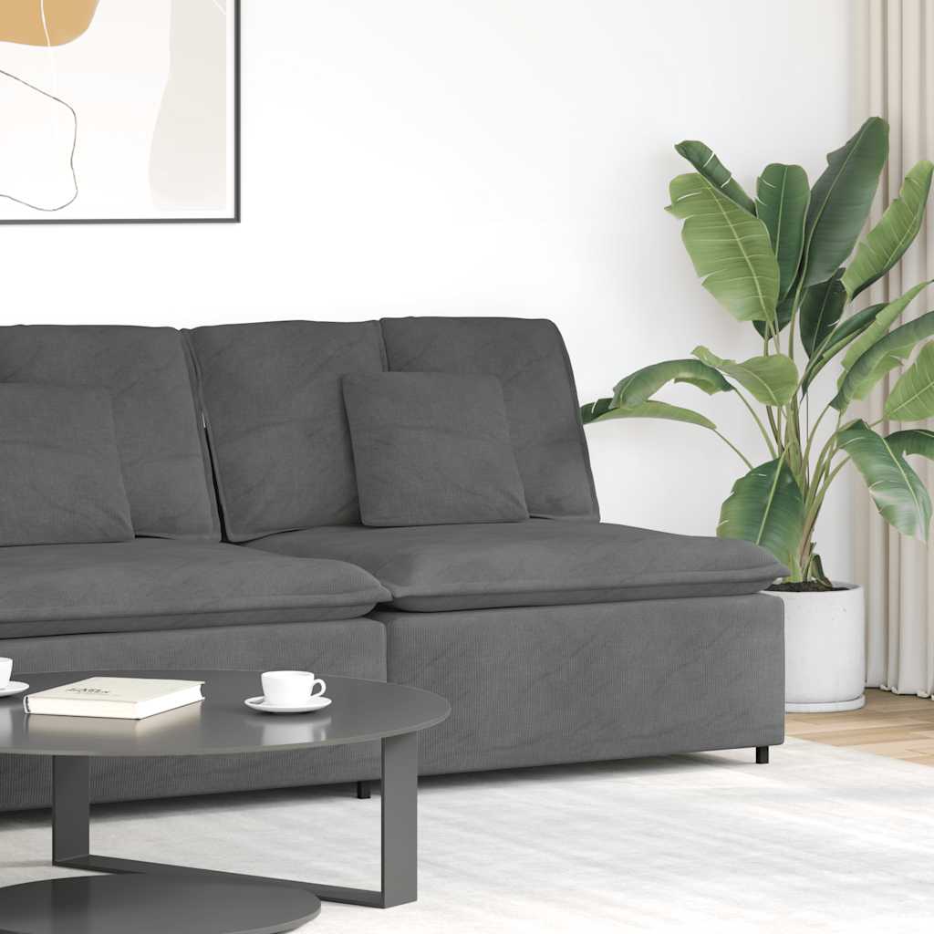 vidaXL Modulares Sofa Mittelmodul mit Kissen Dunkelgrau 100 cm