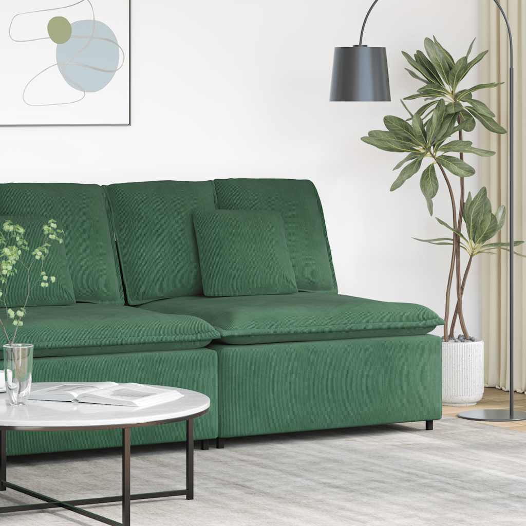 vidaXL Modulares Sofa Mittelmodul mit Kissen Dschungelgrün 100 cm