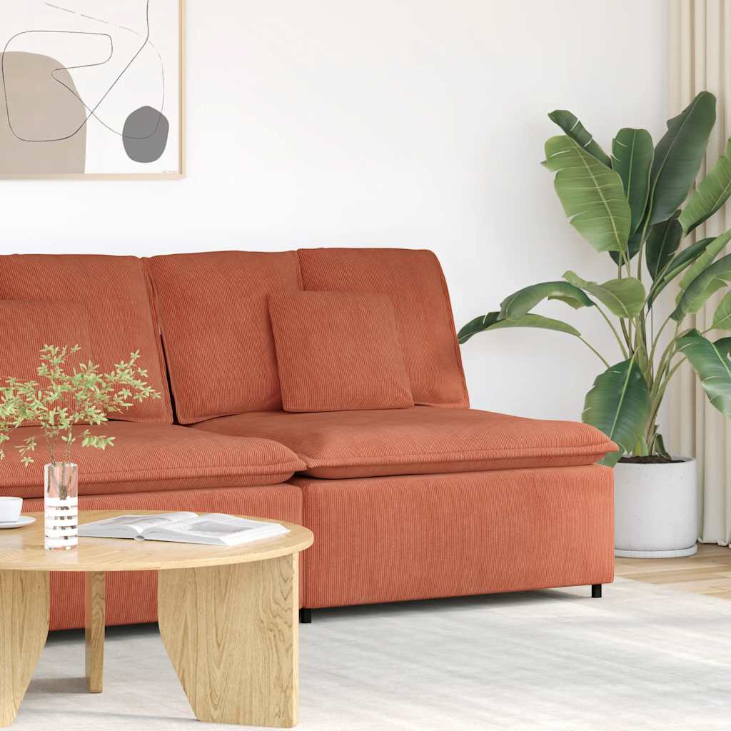 vidaXL Modulares Sofa Mittelmodul mit Kissen Rot Orange 100 cm