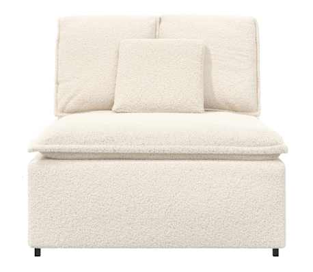 vidaXL Modul central canapea modulară cu perne, crem, 100 cm