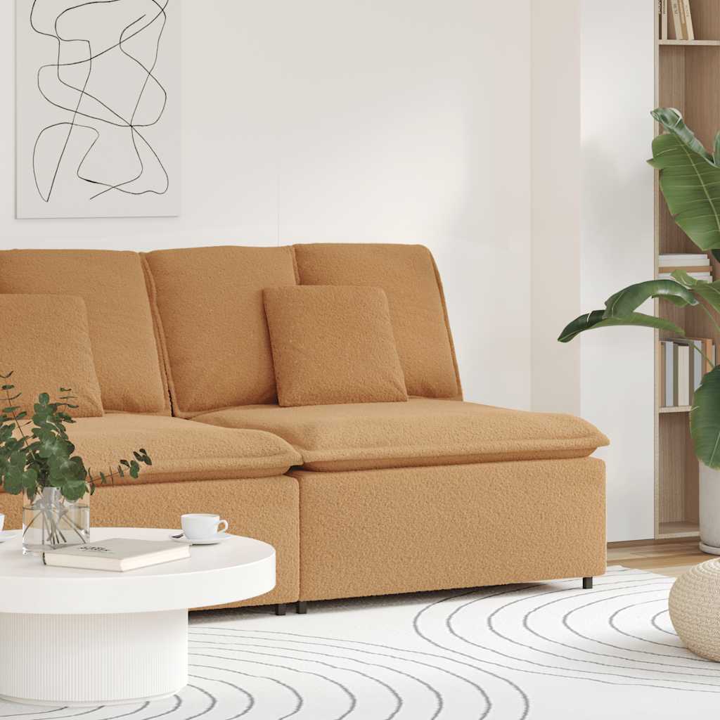 vidaXL Modulares Sofa Mittelmodul mit Kissen Beige 100 cm