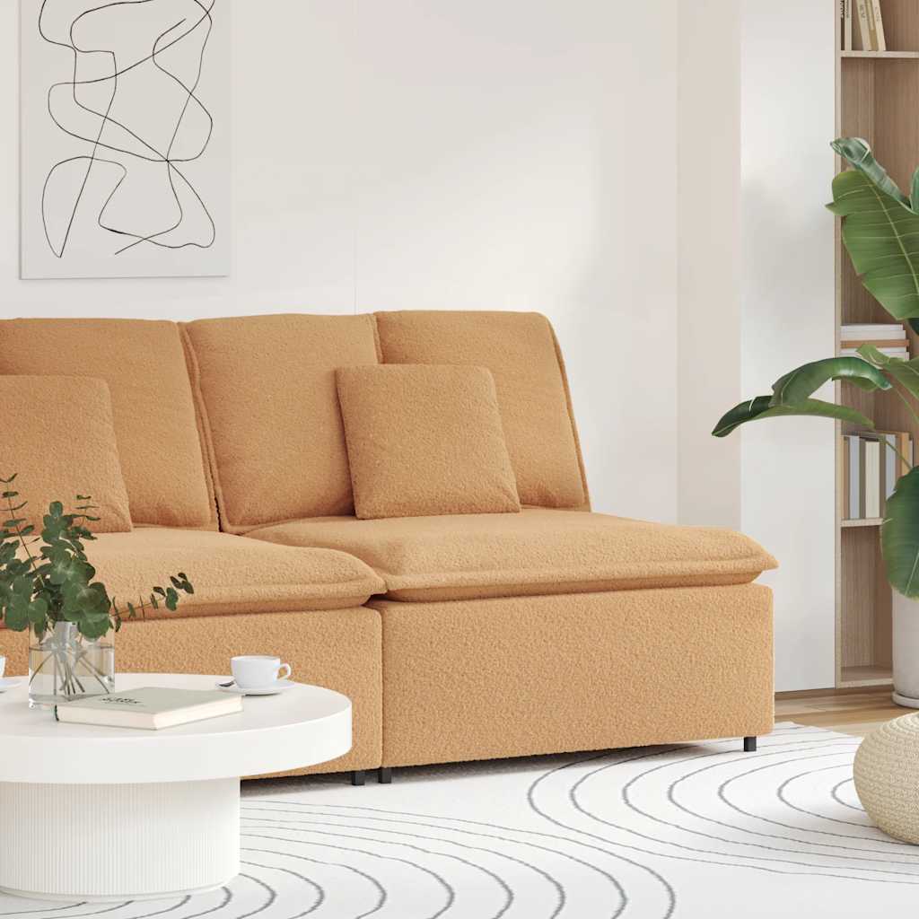 vidaXL Modulares Sofa Mittelmodul mit Kissen Beige 100 cm